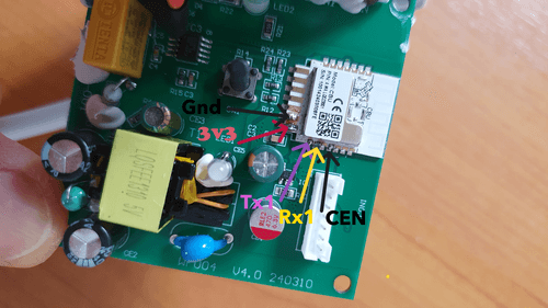 CBU module showing pins to connect for programming cbu module pinout