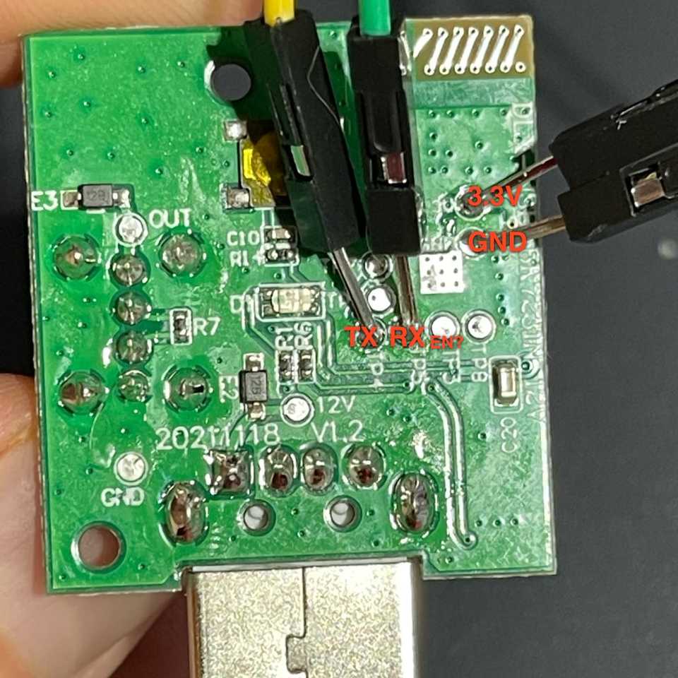 Tuya HC-S050-WIFI Flashing PCB pinout Tuya HC-S050-WIFI Flashing PCB pinout